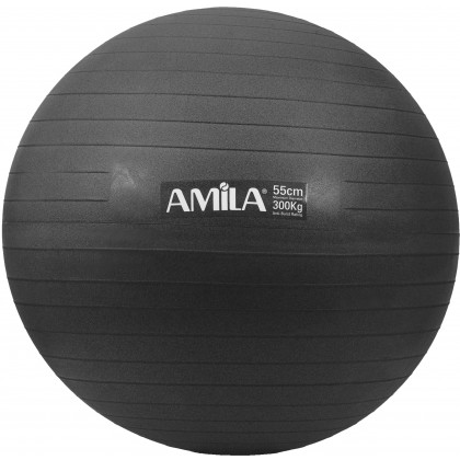 Μπάλα Γυμναστικής AMILA GYMBALL 55cm Μαύρη Bulk - 48412