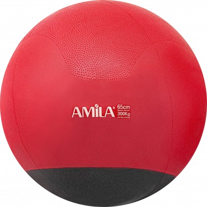 Μπάλα Γυμναστικής AMILA GYMBALL 65cm Κόκκινη με Βάρος στην Βάση - 48446