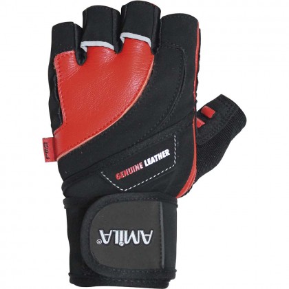Γάντια Άρσης Βαρών AMILA Δέρμα Amara Κόκκινο/Μαύρο L - 8322503