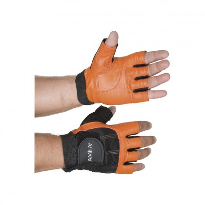 Γάντια Άρσης Βαρών AMILA Δέρμα Nubuk Μαύρο L - 83259